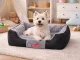 Plush Sofa Dog Bed for Small and Medium Dogs with Washable Cover