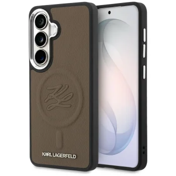 Karl Lagerfeld Embossed Ring MagSafe Case for Samsung Galaxy S26 - Brown