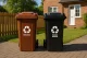 Multistore Set of 2 Trash Bins 2x120L, Black/Brown