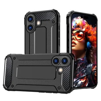 Hybrid Armor Case for iPhone 17 - Black