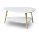 ModernHome Coffee Table with Shelf, White