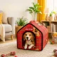 Foldable Pet House Bed for Dogs and Cats, Size XL, Red