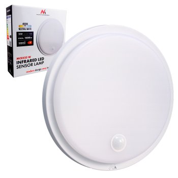 Maclean MCE525 W LED Facade Lamp with Motion Sensor, 10W, IP65, White