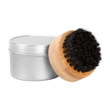Beard Brush H-69 with 100% Boar Bristles and Metal Storage Box