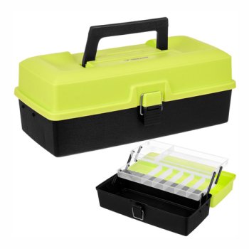 Trizand Fishing Tackle Box Organizer 33 cm, Green-Black