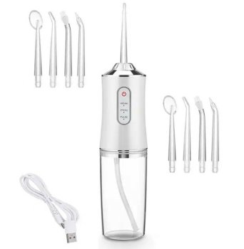 Cordless dental water flosser white