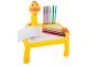 Children’s drawing projector with table, markers, yellow