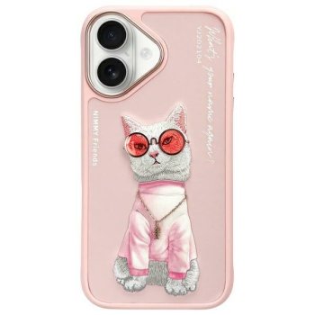 Nimmy Glasses Cool Cat Case for iPhone 16, Pink