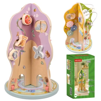 Kruzzel Wooden Educational Tree Toy for Toddlers 12M+, Multicolor