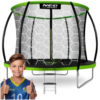 Neo-Sport 312 cm (10ft) Garden Trampoline with Inner Net and Ladder