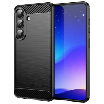 Samsung Galaxy S26+ Plus (SM-S947B/DS) Carbon Fiber TPU Protective Case Cover, Black