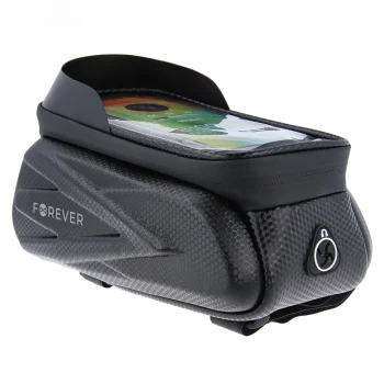 Forever Outdoor Waterproof Bike Bag with Phone Holder, Black