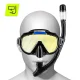 4Fizjo TSUNAMI Diving and Snorkeling Mask with Snorkel, Black