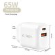 Tech-Protect NCA65W-GAN 65W 2-Port Wall Charger, White