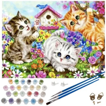 Maaleo Paint by Numbers Kit Kittens, 40x50 cm
