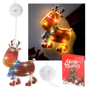 LED Christmas Window Decoration Reindeer with Suction Cup
