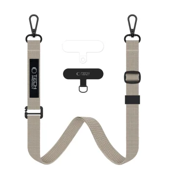 Tech-Protect C6S 2-in-1 Phone Crossbody Lanyard - Beige
