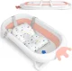 Ricokids RK-280 Foldable Baby Bath Tub with Cushion, White/Pink