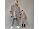 Warm Oversized Hoodie Blanket, Thick 2-in-1 Wearable Sweatshirt, Grey