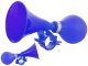 Bicycle horn with loud sound and handlebar mount, blue