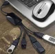 4-Port USB 2.0 Hub High-Speed Data Splitter for PC and Laptop, Black