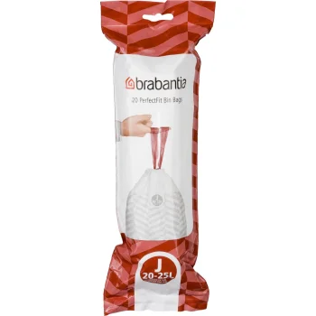 Bin Liners Brabantia PerfectFit Type J 20-25 L, 20 Pack, White
