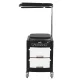 Pedicure Stool and Cosmetic Trolley 16 Plus, Black/White