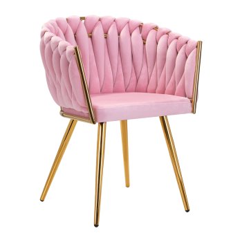 Ergonomic Velvet Salon Chair 4Rico QS-GW06G, Pink
