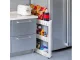 Multi-Level Rolling Storage Cart for Bathroom and Kitchen, White
