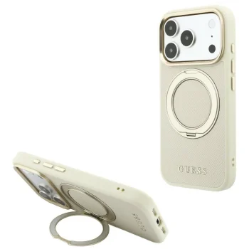 Guess Ring Stand 360 MagSafe Case for iPhone 18 Pro Max / 17 Pro Max, Beige