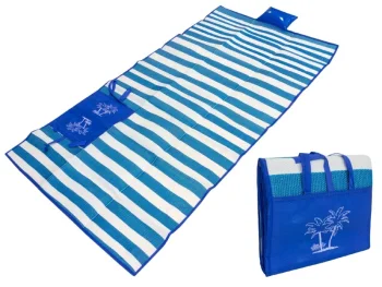 Beach Folding Blanket + Pillow + Bag Set, Blue