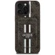 Guess iPhone 16 Pro Max Case 4G Stripes with MagSafe Wallet, Brown