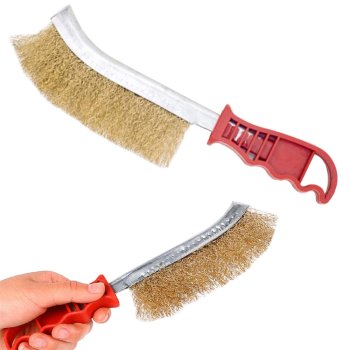 Heavy-Duty Brass Wire Brush for Wheel and Rim Cleaning