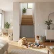 ECOTOYS Retractable Baby Gate for Stairs and Doorways 160 cm, Gray