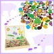 Ikonka Double-Sided Magnetic and Chalk Board with Puzzles
