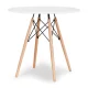 ModernHome Scandinavian Round Dining Table for Kitchen Living Room, 80 cm, White