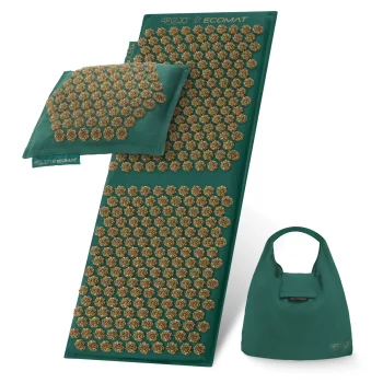 4FIZJO ECO XL Acupressure Mat with Pillow and Bag, Green