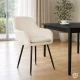 ModernHome Upholstered Velour Dining Chairs Set of 2, Cream