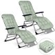 Sofotel ChillWell Folding Garden Lounger with Cushion Set of 2 Light Green
