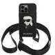 Apple iPhone 14 Pro 6.1\" Karl Lagerfeld Monogram Ikonik Patch Case Cover (KLHCP14LSTKMK), Black