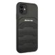 Mercedes iPhone 11 vāciņš Leather Debossed Lines, melns