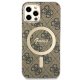 Apple iPhone 12 / 12 Pro 6.1\'\' Guess 4G Print MagSafe Case Cover (GUBPP12MH4EACSW) + Charger, Brown