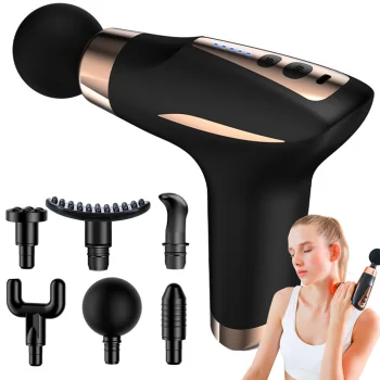 Massage Gun for Body and Back with 6 Attachments, Black