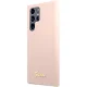 Guess Silicone Vintage Gold Logo Case for Samsung Galaxy S23 Ultra, Pink