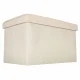Folding Storage Ottoman Pouf 49 x 31 x 29 cm, Beige