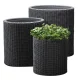 Keter Cylinder Planters 3-piece flower pot set (S/M/L), anthracite gray