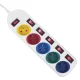 Maclean MCE204 M/W Power Strip, 5 Outlets with Switches, 1.5m