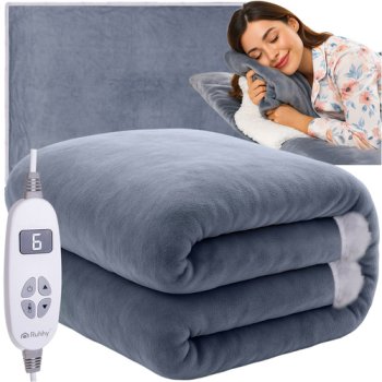 Ruhhy 26225 Electric Heated Blanket Throw, 180x130cm, Grey