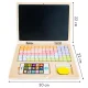 ECOTOYS Wooden Educational Laptop with Magnetic Chalkboard