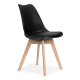 Dining Chairs Set of 4 with Faux Leather Cushion for Kitchen ModernHome, black